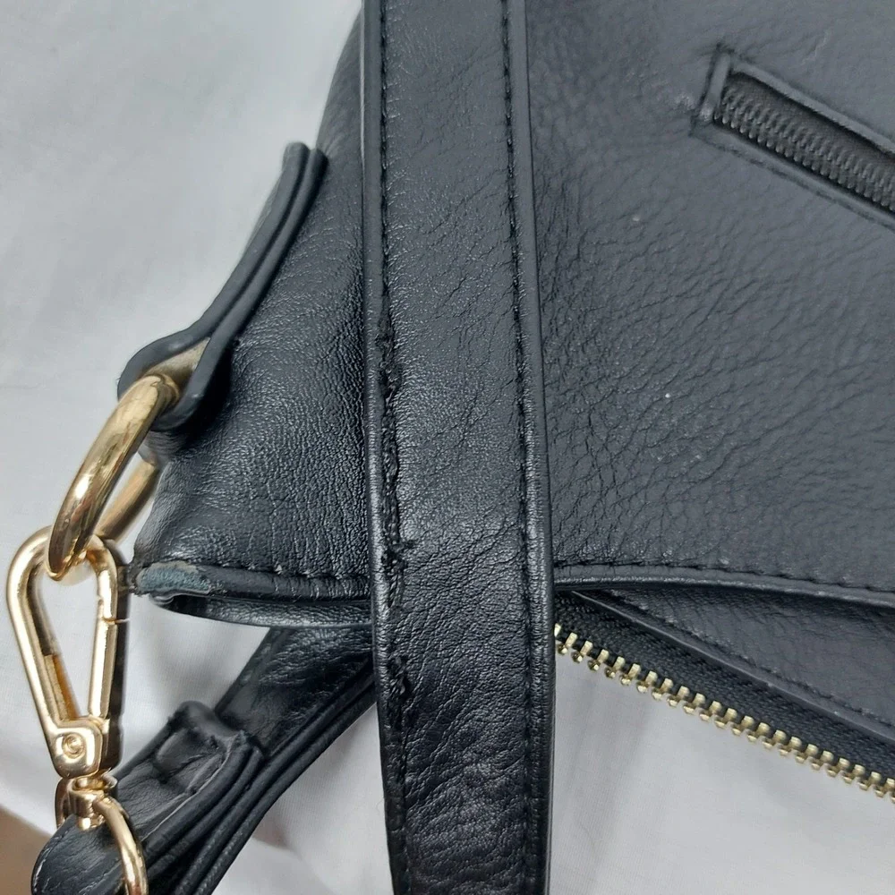 Jen &‎ Co Vegan Crossbody Bag Purse Black Adjustable Strap Organize *READ